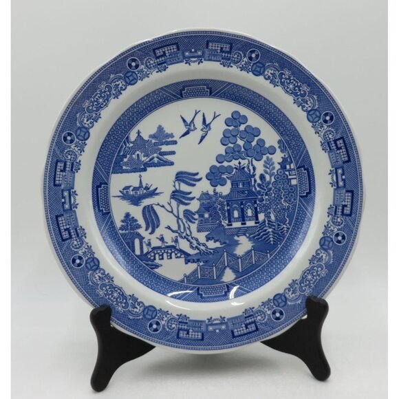 SPODE Blue Room Collection Plate WILLOW Underglaze Print 10.5 Inches Porcelain - Picture 6 of 10